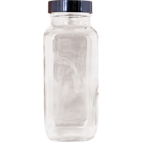 Bottle, Square, 8 fl. Oz., Glass Mukwa Safety Services