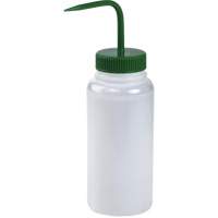 Wide-Mouth Polyethylene Wash Bottle with Green Polypropylene Cap Mukwa Safety Services