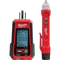 Voltage Detector with LED & GFCI Receptacle Tester Kit, 50 V - 1000 V, Display & Sound Alert Mukwa Safety Services
