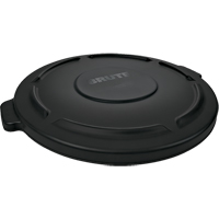 Brute&reg; 44-Gallon Lids, Flat Lid, Plastic/Polyethylene, Fits Container Size: 24" Dia. Mukwa Safety Services