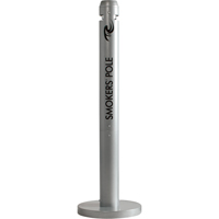 Smokers' Pole Cigarette Receptacle, Free-Standing, Aluminum, 41" Height Mukwa Safety Services