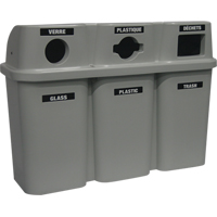 Contenants de recyclage Bullseye, Bord de rue, Plastique, 3 x 22 gal. US Mukwa Safety Services