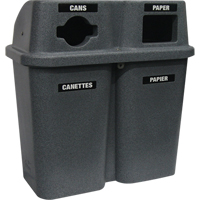 Contenants de recyclage Bullseye, Bord de rue, Plastique, 2 x 22 gal. US Mukwa Safety Services