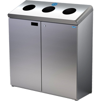 Floor Standing Recycling Station, Bulk, Stainless Steel, 42 gal. Mukwa Safety Services