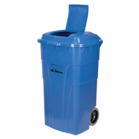 Roll Out Recycling Bin, Curbside, Polyethylene, 65 US gal. Mukwa Safety Services