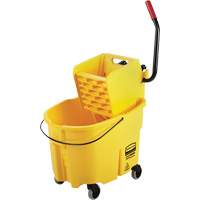 Ensemble de seau pour vadrouille et essoreuse WaveBrake, Pression lat&eacute;rale, 8,75 gal. US (35 pintes), Jaune Mukwa Safety Services
