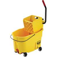 Ensemble de seau pour vadrouille et essoreuse WaveBrake, Pression lat&eacute;rale, 11 gal. US (44 pintes), Jaune Mukwa Safety Services