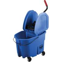 Ensemble de seau pour vadrouille et essoreuse WaveBrake, Pression vers le bas, 8,75 gal. US (35 pintes), Bleu Mukwa Safety Services
