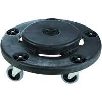 Brute&reg; Quiet Dolly, Polyethylene, Black, Fits: 26-1/2" Dia. Mukwa Safety Services