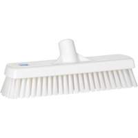 Deck & Wall Scrub Brush, Stiff Bristles, 12", Polyester, White Mukwa Safety Services