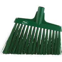 Angle Broom Head, X-Coarse Bristles, 12", Polyester, Green Mukwa Safety Services