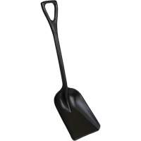 One-Piece Hygienic Shovel, 10" x 6" Blade, 37-1/2" Length, Plastic, Black Mukwa Safety Services