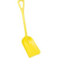 One-Piece Hygienic Shovel, 10" x 6" Blade, 37-1/2" Length, Plastic, Yellow Mukwa Safety Services