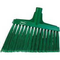 Angled Broom Head, Split Bristles, 11-1/2", Polyester, Green Mukwa Safety Services