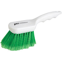 Short Handle Detail Brush, 9" L, Synthetic Bristles, Green Mukwa Safety Services