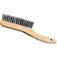 Shoe Handle Scratch Brush, Steel, 4 x 16 Wire Rows, 9-3/4" Long Mukwa Safety Services