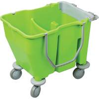 Seau double pour vadrouille avec essoreuse, Capacit&eacute; de 3,75 gal. US (60 pintes), Vert Mukwa Safety Services