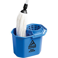 Seau &agrave; usage intensif avec essoreuse conique, Passoire, 3 gal. US (12 pintes), Bleu Mukwa Safety Services