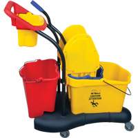 Chariot &agrave; vadrouille multifonction, Pression vers le bas, 9,5 gal. US (38 pintes), Jaune Mukwa Safety Services