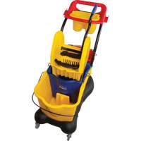 Chariot &agrave; vadrouille multifonction, Pression vers le bas, 9,5 gal. US (38 pintes), Jaune Mukwa Safety Services