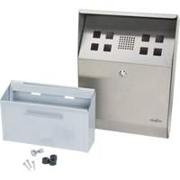 Smoking Receptacle, Wall-Mount, Stainless Steel, 1.6 Litres Capacity, 13-4/5" Height Mukwa Safety Services