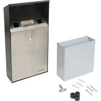 Cendrier, Montage mural, Acier inoxydable, Capacit&eacute; 1 Litre, Hauteur 11-4/5" Mukwa Safety Services