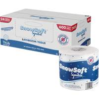 Snow Soft Premium Toilet Paper, 2 Ply, 600 Sheets/Roll, 145' Length, White Mukwa Safety Services