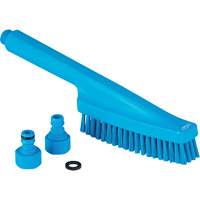 Waterfed Hand Brush, Stiff Bristles, 13" Long, Blue Mukwa Safety Services