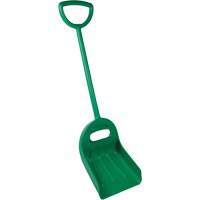 Double Grip Wide Shovel, 14" x 18" Blade, 47-1/2" Length, Plastic, Green Mukwa Safety Services