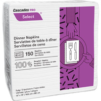 Pro Select&reg; 1/8 Fold Dinner Napkin, 2 Ply, 15" x 16" Mukwa Safety Services