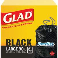 90L Garbage Bags, Regular, 30" W x 33" L, Black Mukwa Safety Services
