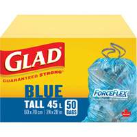 45L Recycling Bags, Regular, 24" W x 28" L, Blue Mukwa Safety Services