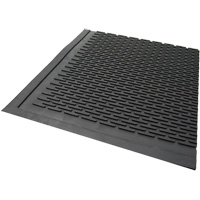 Tapis dext&eacute;rieur, Caoutchouc, Grattoir Type, Motif Plein, 3' x 5', Noir Mukwa Safety Services