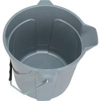Seau rond avec bec verseur, Capacit&eacute; de 2,64 gal. US (10,57 pintes), Gris Mukwa Safety Services