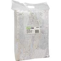 Recycled Material Wiping Rags, Cotton, White, 10 lbs. Mukwa Safety Services