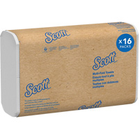 Essuie-tout &agrave; plis multiples en fibres recycl&eacute;es &agrave; 100 % Scott, 1 pli, 9-2/5" lo x 9-1/5" la, 250 /pqt Mukwa Safety Services