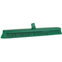 Heavy-Duty Push Broom, Fine/Stiff Bristles, 24", Green Mukwa Safety Services