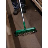 Push Broom Head, Fine/Stiff Bristles, 16-1/2", Polyester/Polypropylene, Green Mukwa Safety Services
