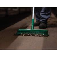 Push Broom Head, Fine/Stiff Bristles, 16-1/2", Polyester/Polypropylene, Green Mukwa Safety Services