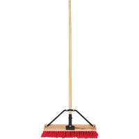 Push Broom with Braced Handle, 18", Medium, PVC Bristles Mukwa Safety Services
