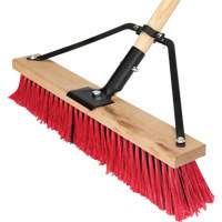 Push Broom with Braced Handle, 18", Medium, PVC Bristles Mukwa Safety Services