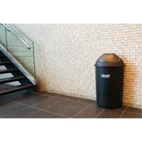 Half-Round Garbage Bin with Lid, Polyethylene, 21 US gal. Mukwa Safety Services