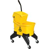 Seau & essoreuse pour vadrouille Grizzly, Pression vers le bas, 8 gal. US (32 pintes), Jaune Mukwa Safety Services