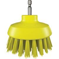 HyDrive Round Drill Brush, Extra Stiff Bristles, 3-1/10" Long, Yellow Mukwa Safety Services