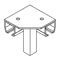 Floor Mount Curtain Partition 90° Corner Connector Mukwa Safety Services