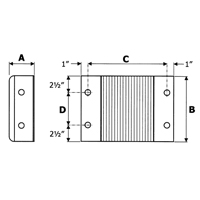 Laminated Dock Bumpers, Horizontal, Rubber, 12" W x 6" D x 10" H Mukwa Safety Services
