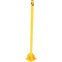 Fold-Down Bollards, Steel, 42" H x 1-3/4" W, Yellow Mukwa Safety Services