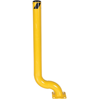 Offset Bollard, Steel, 54" H x 4-1/2" W, Yellow Mukwa Safety Services