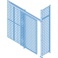 Wire Mesh Partition Components - Sliding Doors, 4' W x 8' H Mukwa Safety Services