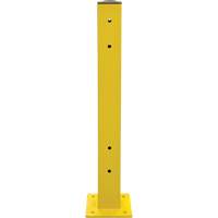 Poteau double pour barri&egrave;re de s&eacute;curit&eacute;, Acier, 5" lo x 44" h, Jaune s&eacute;curit&eacute; OSHA Mukwa Safety Services